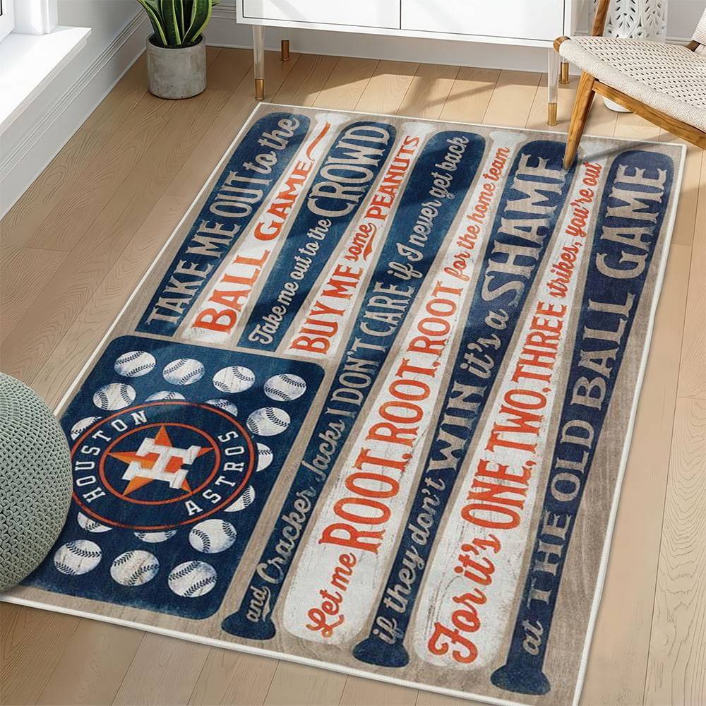 MLB Houston Astros Area Rug Non-Slip Baseball Carpet Home Decor Gift Idea For Fans HA111