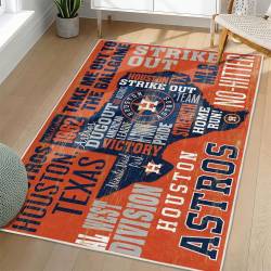 MLB Houston Astros Area Rug Non-Slip Baseball Carpet Home Decor Gift Idea For Fans HA114