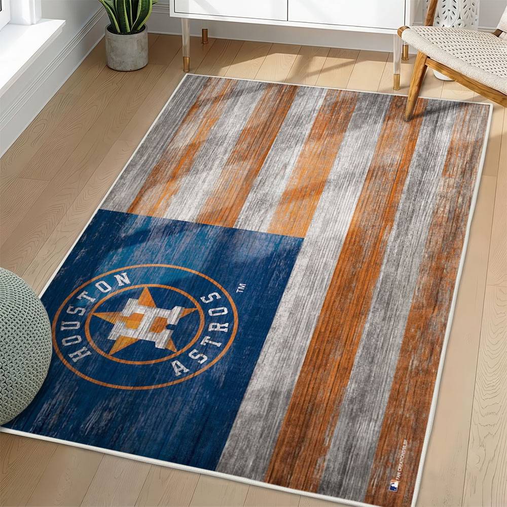 MLB Houston Astros Area Rug Non-Slip Baseball Carpet Home Decor Gift Idea For Fans HA121