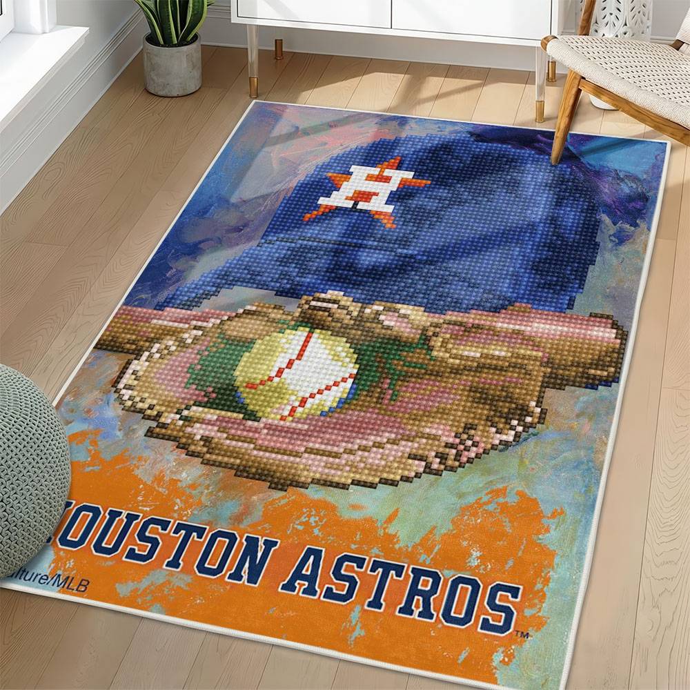 MLB Houston Astros Area Rug Non-Slip Baseball Carpet Home Decor Gift Idea For Fans HA127