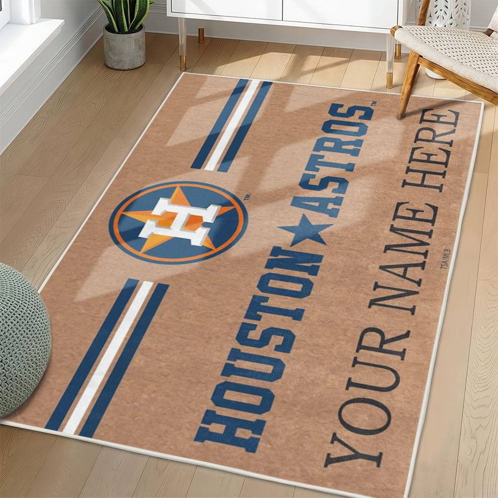 MLB Houston Astros Area Rug Non-Slip Baseball Carpet Home Decor Gift Idea For Fans HA131