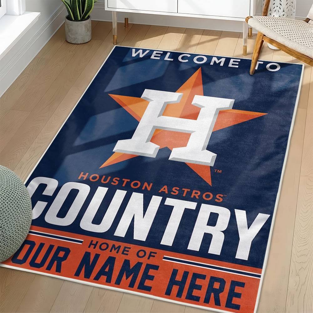 MLB Houston Astros Area Rug Non-Slip Baseball Carpet Home Decor Gift Idea For Fans HA136