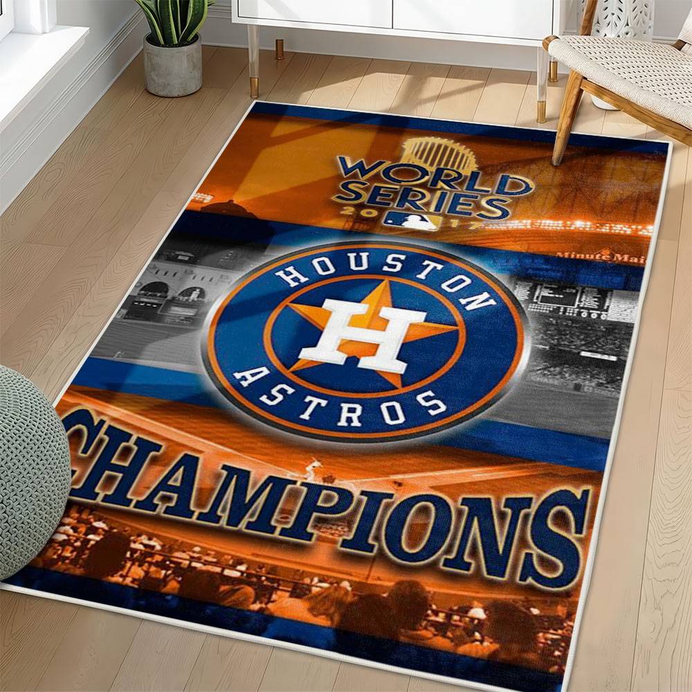 MLB Houston Astros Area Rug Non-Slip Baseball Carpet Home Decor Gift Idea For Fans HA139