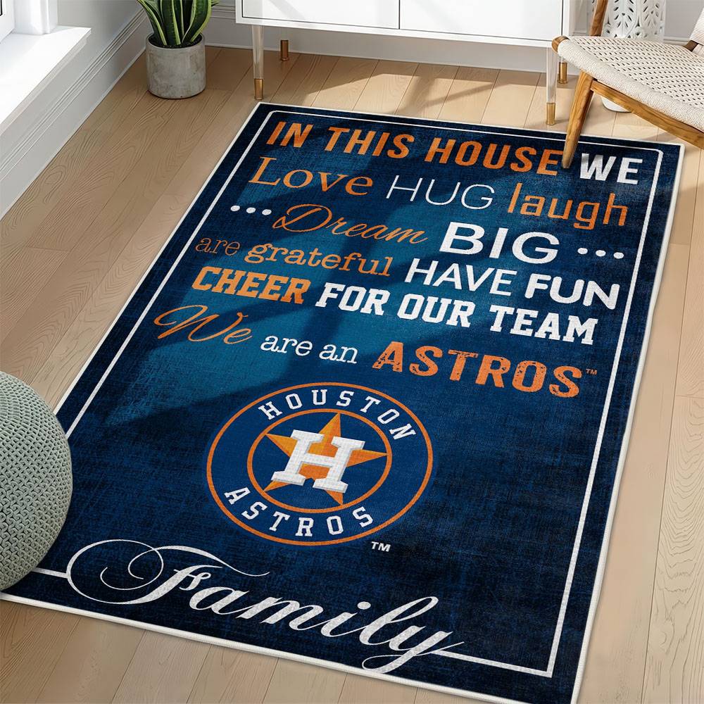 MLB Houston Astros Area Rug Non-Slip Baseball Carpet Home Decor Gift Idea For Fans HA140