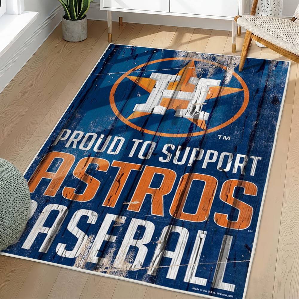 MLB Houston Astros Area Rug Non-Slip Baseball Carpet Home Decor Gift Idea For Fans HA146