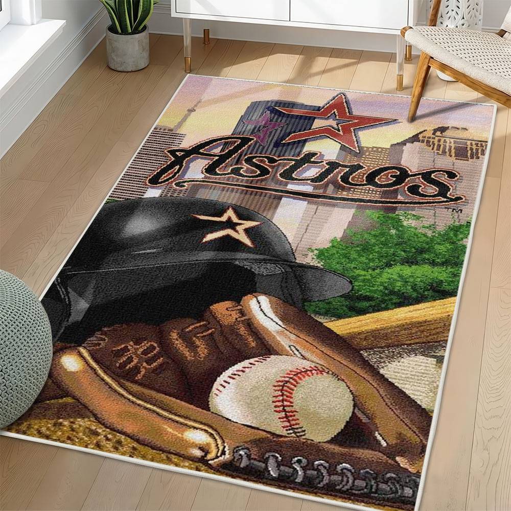 MLB Houston Astros Area Rug Non-Slip Baseball Carpet Home Decor Gift Idea For Fans HA156