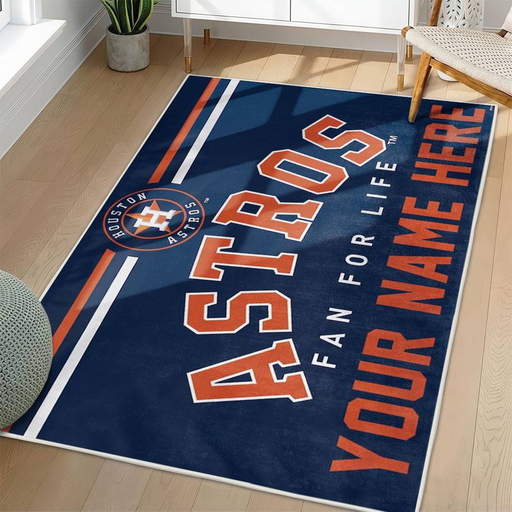 MLB Houston Astros Area Rug Non-Slip Baseball Carpet Home Decor Gift Idea For Fans HA165