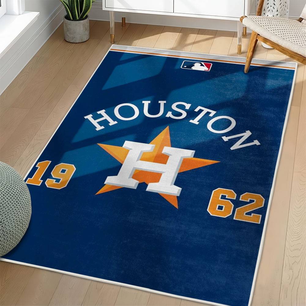 MLB Houston Astros Area Rug Non-Slip Baseball Carpet Home Decor Gift Idea For Fans HA186