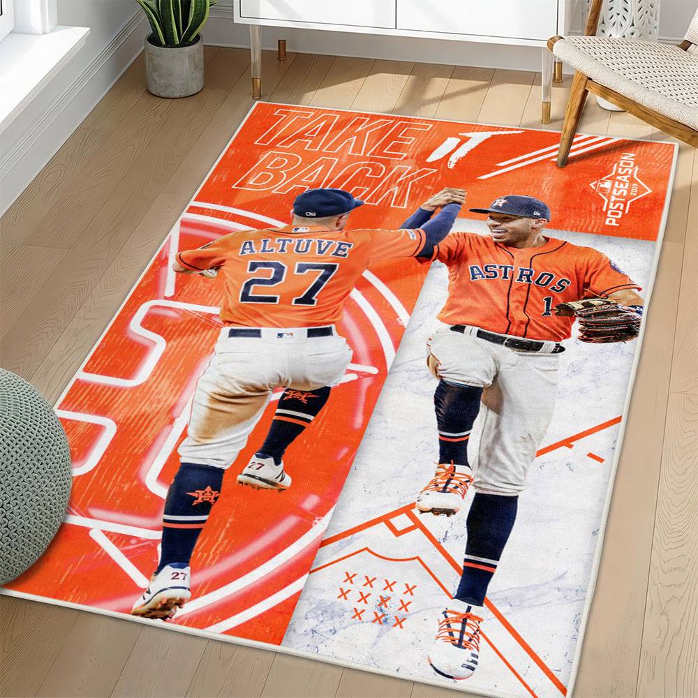 MLB Houston Astros Area Rug Non-Slip Baseball Carpet Home Decor Gift Idea For Fans HA189