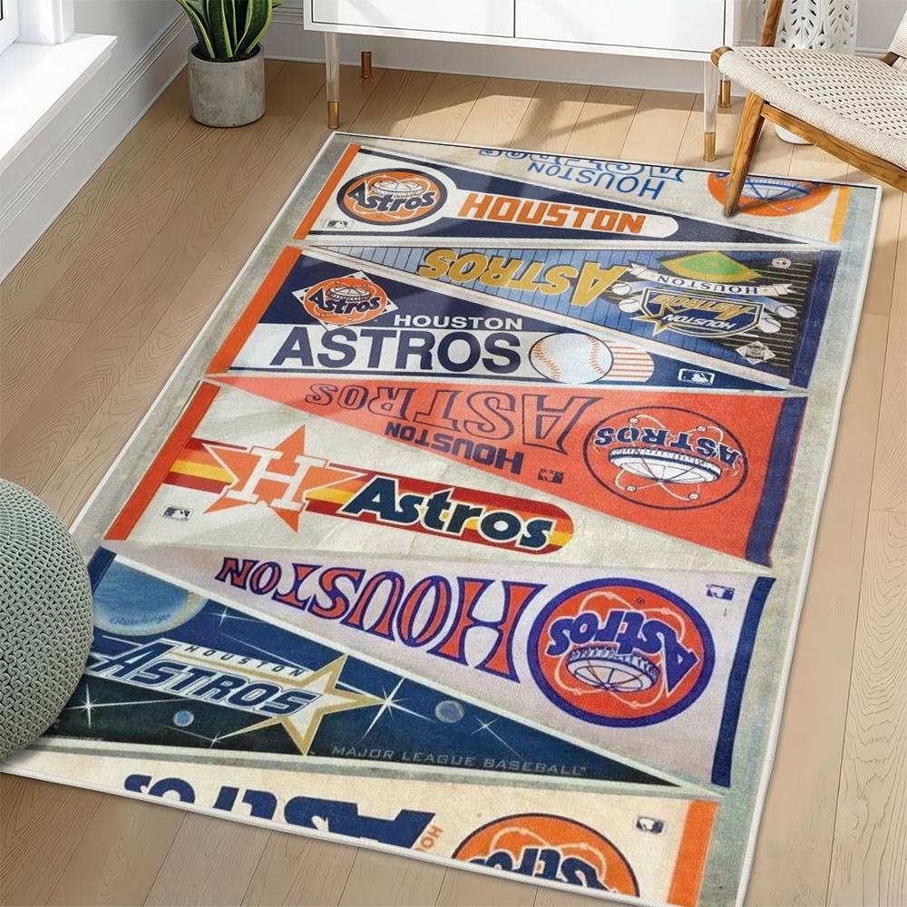 MLB Houston Astros Area Rug Non-Slip Baseball Carpet Home Decor Gift Idea For Fans HA190