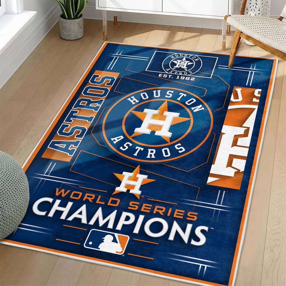 MLB Houston Astros Area Rug Non-Slip Baseball Carpet Home Decor Gift Idea For Fans HA199