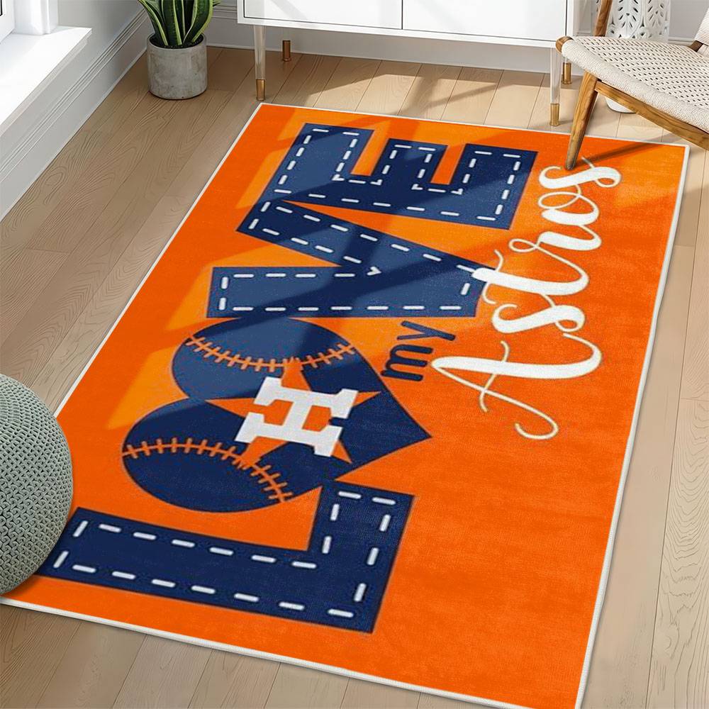 MLB Houston Astros Area Rug Non-Slip Baseball Carpet Home Decor Gift Idea For Fans HA3