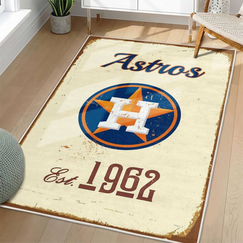 MLB Houston Astros Area Rug Non-Slip Baseball Carpet Home Decor Gift Idea For Fans HA31