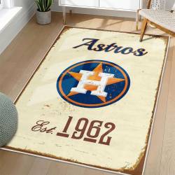 MLB Houston Astros Area Rug Non-Slip Baseball Carpet Home Decor Gift Idea For Fans HA31