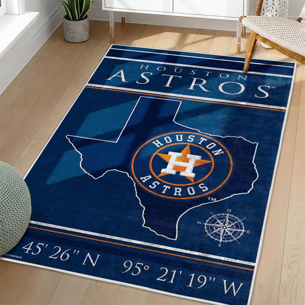 MLB Houston Astros Area Rug Non-Slip Baseball Carpet Home Decor Gift Idea For Fans HA42