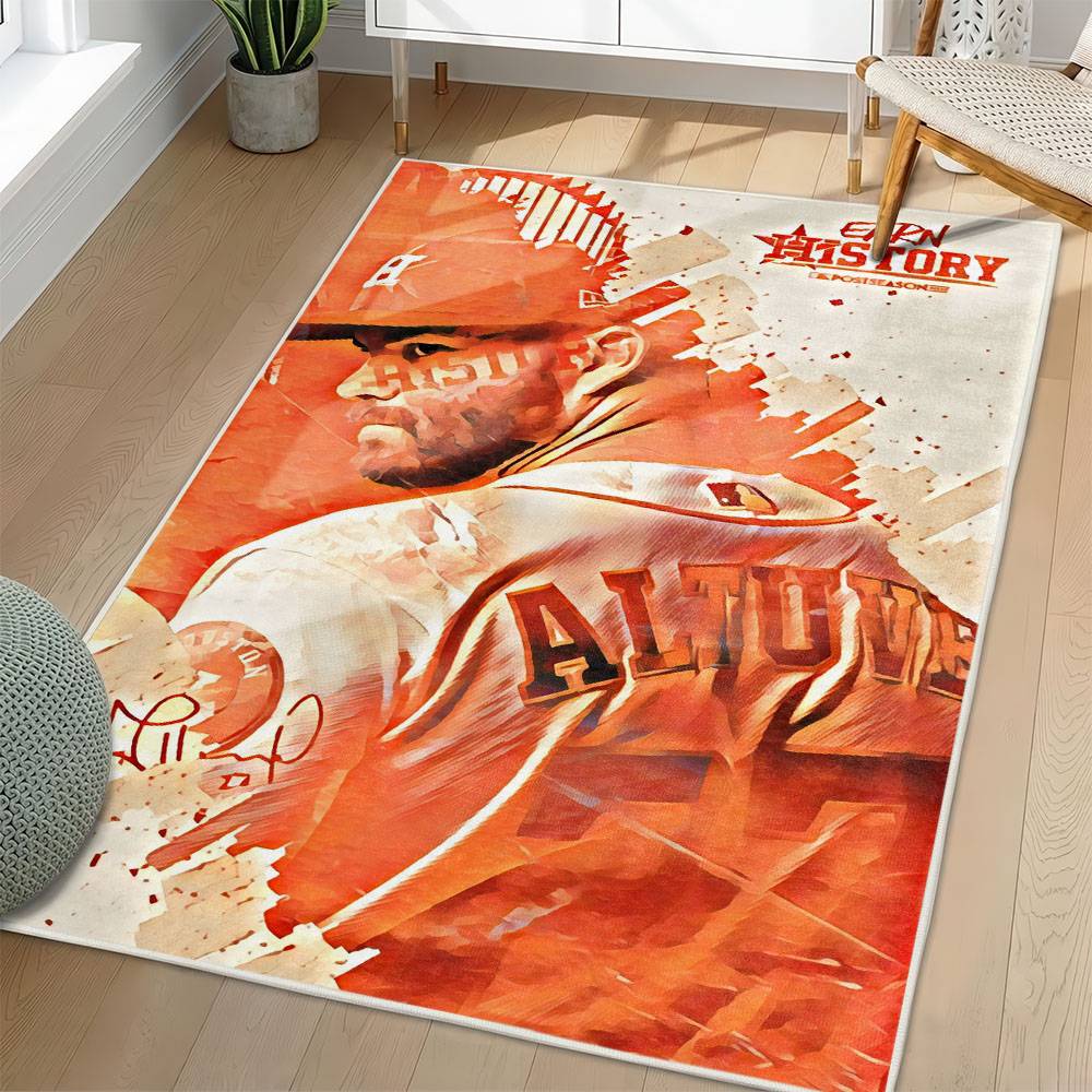 MLB Houston Astros Area Rug Non-Slip Baseball Carpet Home Decor Gift Idea For Fans HA5