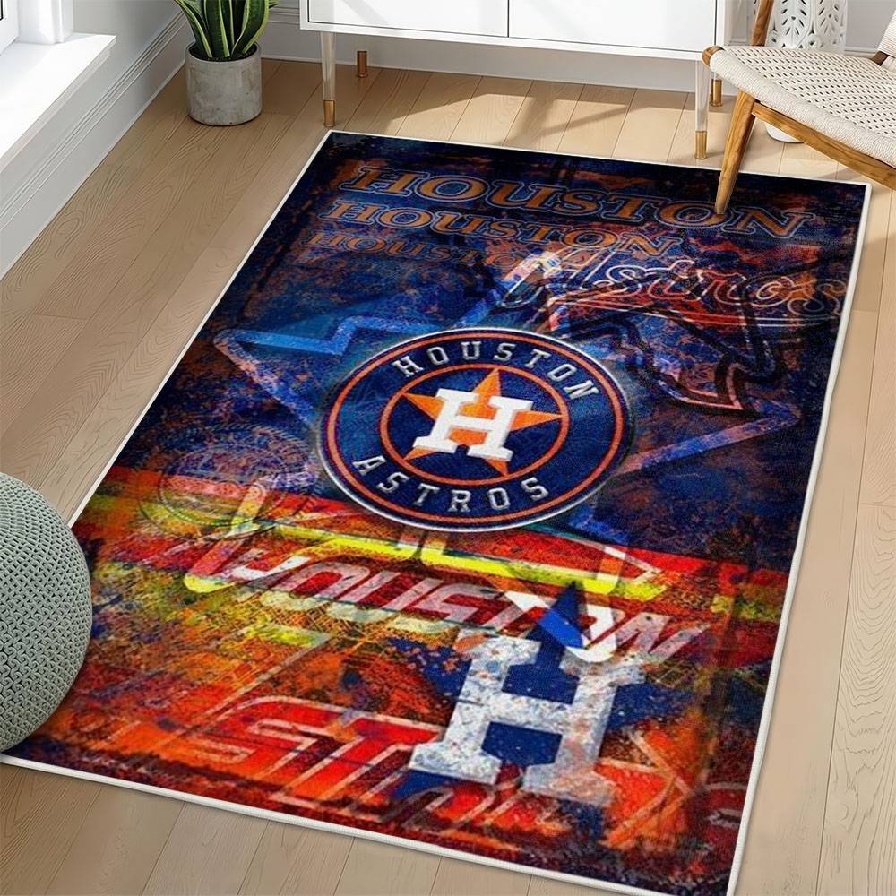 MLB Houston Astros Area Rug Non-Slip Baseball Carpet Home Decor Gift Idea For Fans HA57