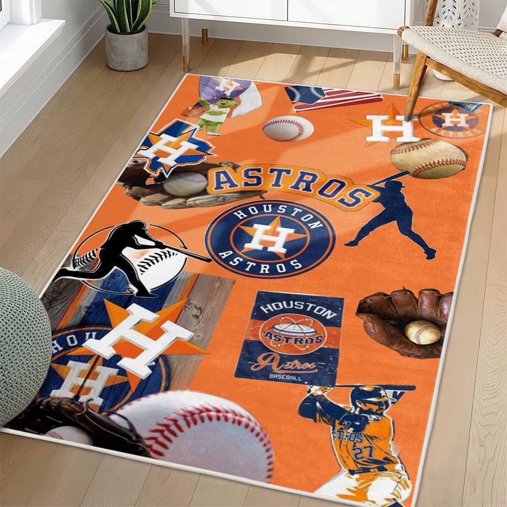 MLB Houston Astros Area Rug Non-Slip Baseball Carpet Home Decor Gift Idea For Fans HA67