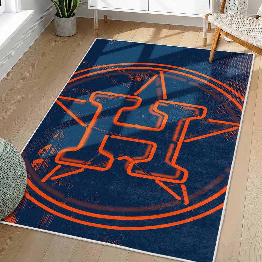 MLB Houston Astros Area Rug Non-Slip Baseball Carpet Home Decor Gift Idea For Fans HA68