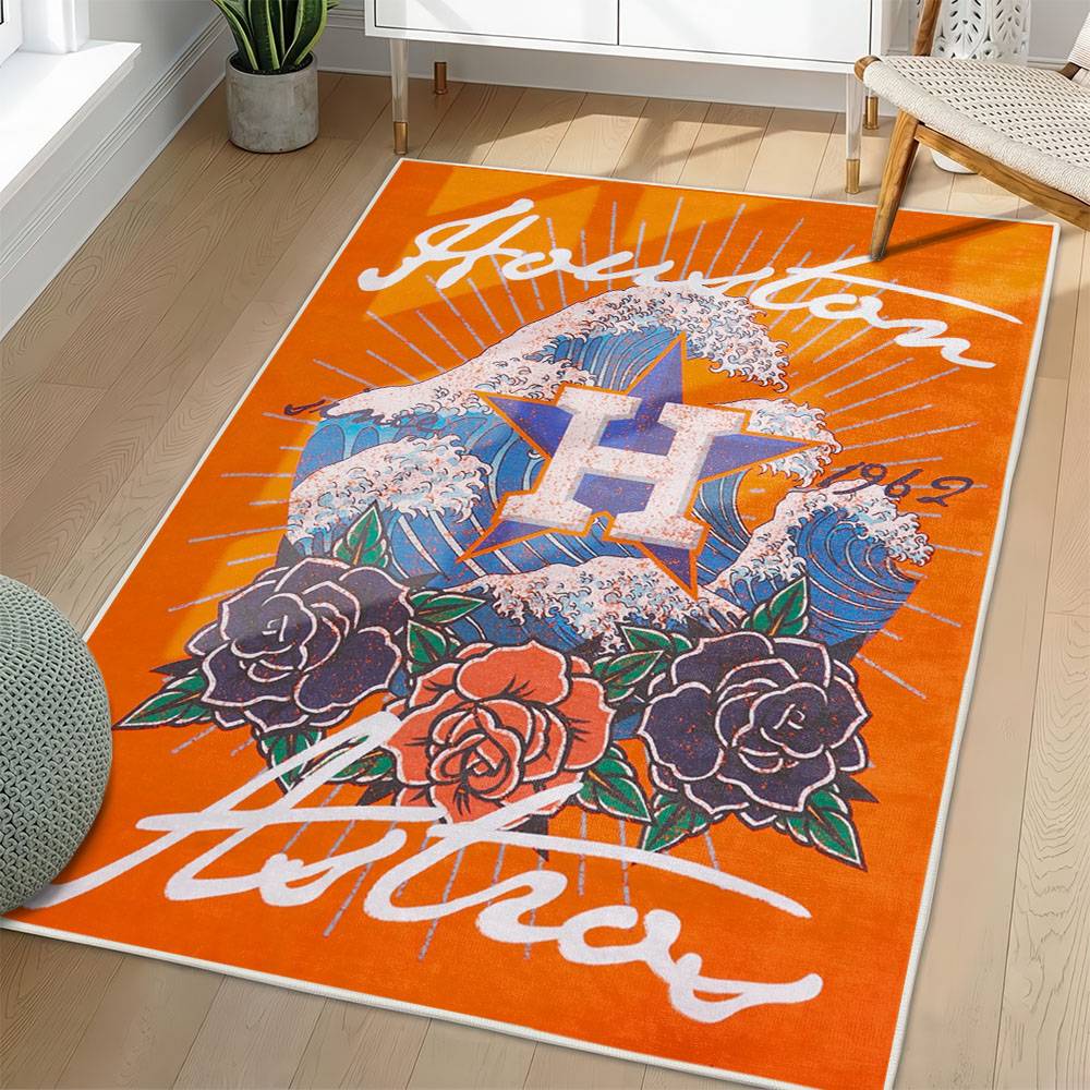 MLB Houston Astros Area Rug Non-Slip Baseball Carpet Home Decor Gift Idea For Fans HA84