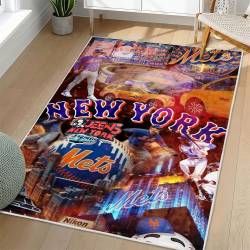 MLB New York Mets Area Rug Non-Slip Baseball Carpet Home Decor Gift Idea For Fans NYM101