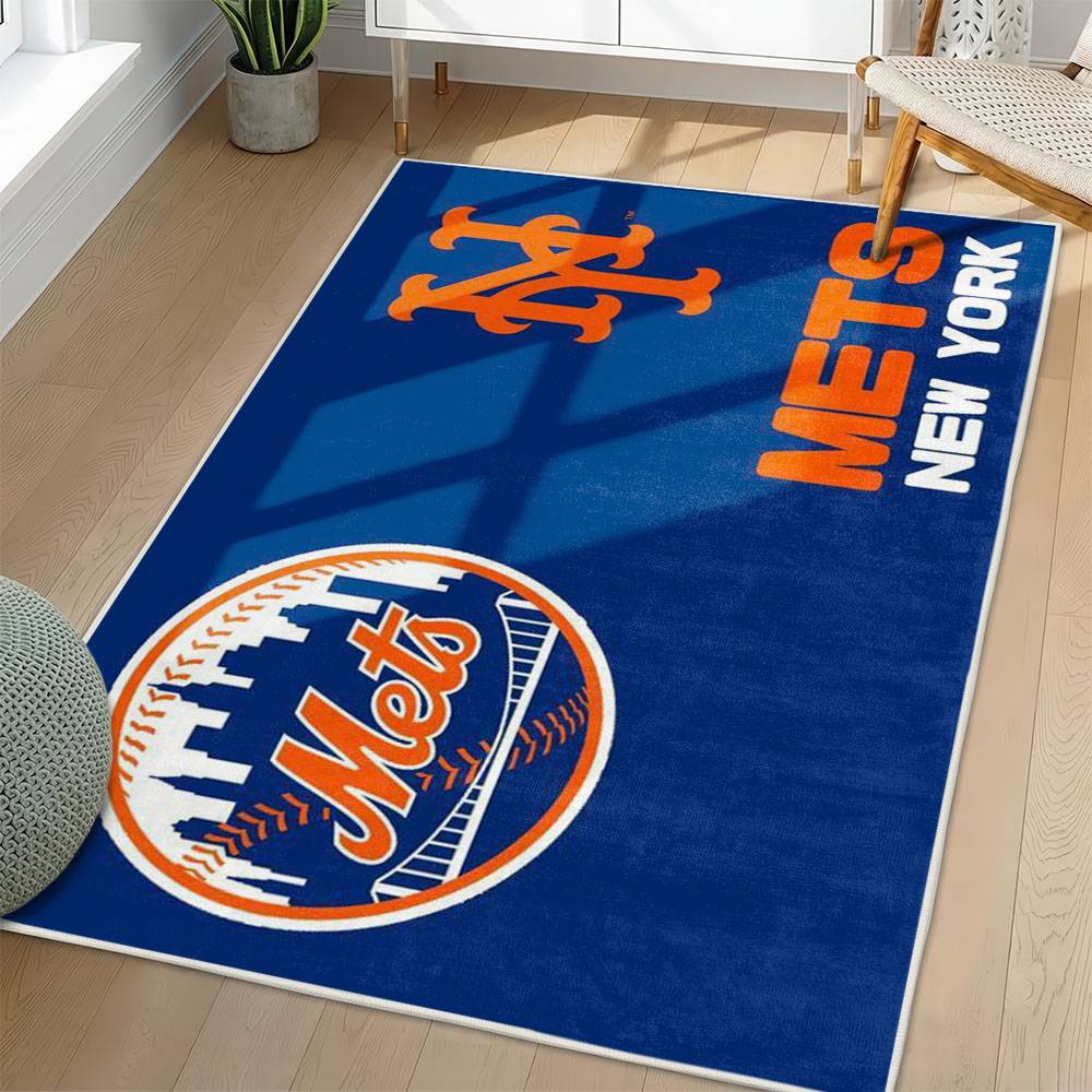 MLB New York Mets Area Rug Non-Slip Baseball Carpet Home Decor Gift Idea For Fans NYM104