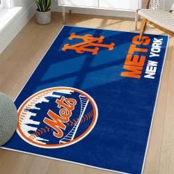 MLB New York Mets Area Rug Non-Slip Baseball Carpet Home Decor Gift Idea For Fans NYM104
