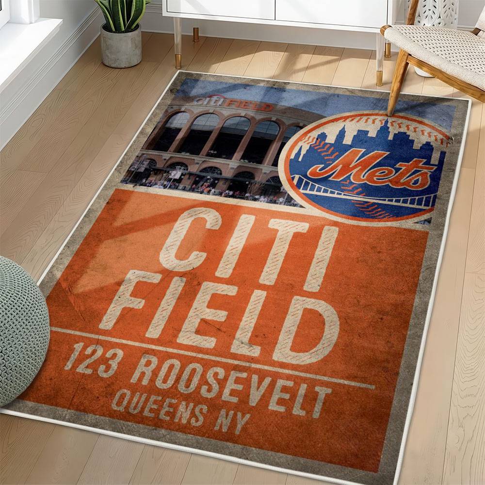 MLB New York Mets Area Rug Non-Slip Baseball Carpet Home Decor Gift Idea For Fans NYM106
