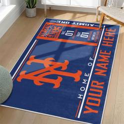 MLB New York Mets Area Rug Non-Slip Baseball Carpet Home Decor Gift Idea For Fans NYM107
