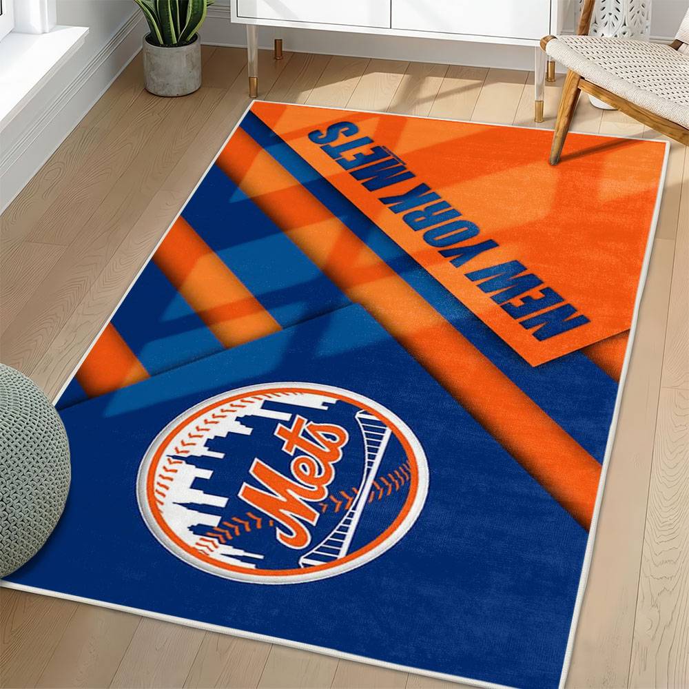 MLB New York Mets Area Rug Non-Slip Baseball Carpet Home Decor Gift Idea For Fans NYM109