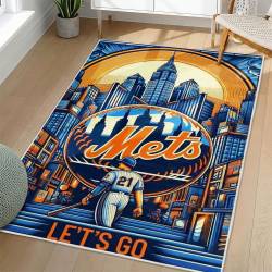 MLB New York Mets Area Rug Non-Slip Baseball Carpet Home Decor Gift Idea For Fans NYM110