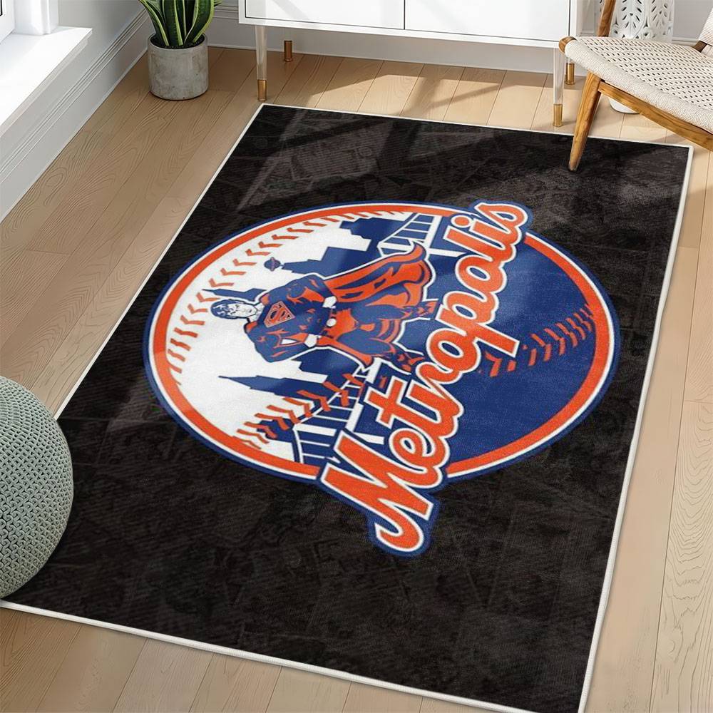 MLB New York Mets Area Rug Non-Slip Baseball Carpet Home Decor Gift Idea For Fans NYM12