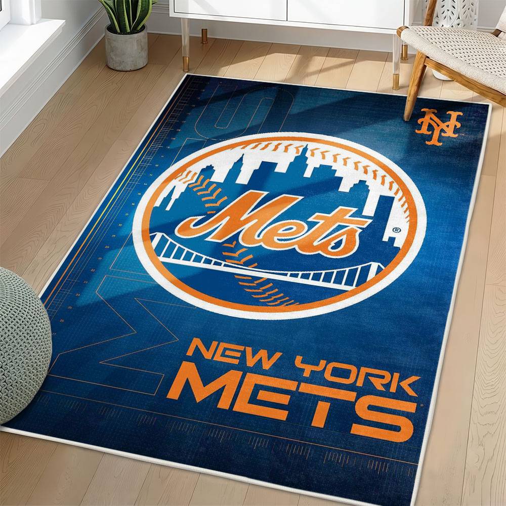 MLB New York Mets Area Rug Non-Slip Baseball Carpet Home Decor Gift Idea For Fans NYM123