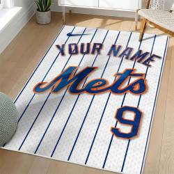 MLB New York Mets Area Rug Non-Slip Baseball Carpet Home Decor Gift Idea For Fans NYM124