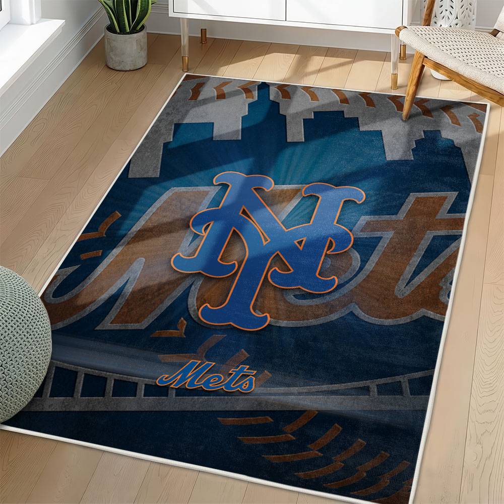 MLB New York Mets Area Rug Non-Slip Baseball Carpet Home Decor Gift Idea For Fans NYM127