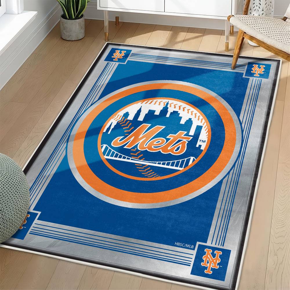 MLB New York Mets Area Rug Non-Slip Baseball Carpet Home Decor Gift Idea For Fans NYM13