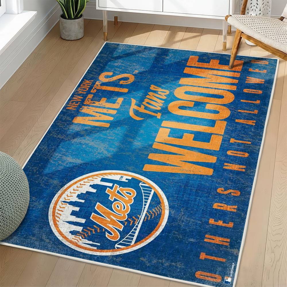 MLB New York Mets Area Rug Non-Slip Baseball Carpet Home Decor Gift Idea For Fans NYM130