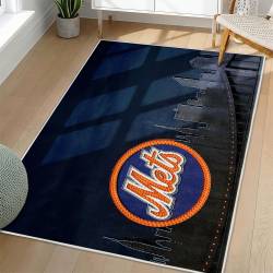 MLB New York Mets Area Rug Non-Slip Baseball Carpet Home Decor Gift Idea For Fans NYM131