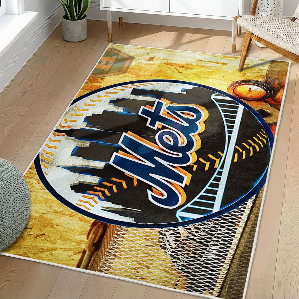 MLB New York Mets Area Rug Non-Slip Baseball Carpet Home Decor Gift Idea For Fans NYM132