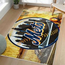 MLB New York Mets Area Rug Non-Slip Baseball Carpet Home Decor Gift Idea For Fans NYM132