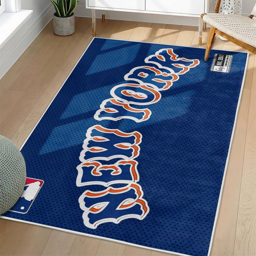 MLB New York Mets Area Rug Non-Slip Baseball Carpet Home Decor Gift Idea For Fans NYM134