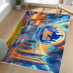 MLB New York Mets Area Rug Non-Slip Baseball Carpet Home Decor Gift Idea For Fans NYM136
