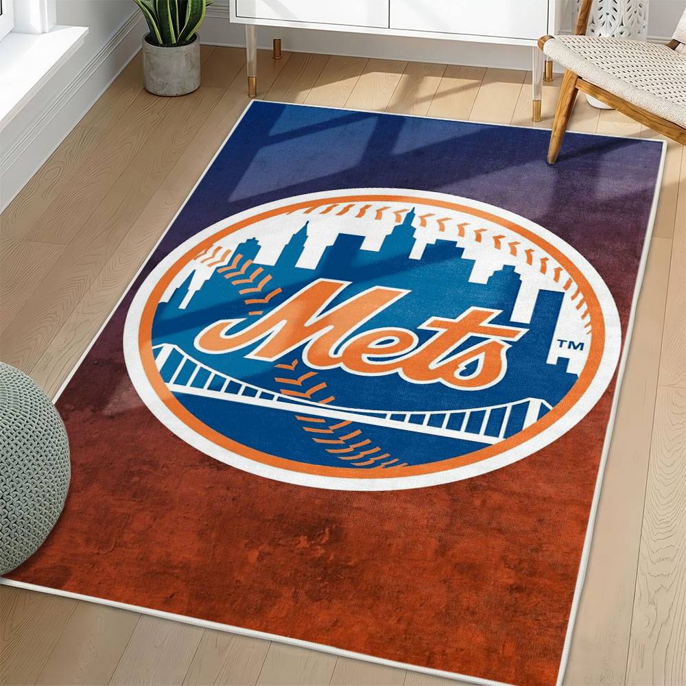MLB New York Mets Area Rug Non-Slip Baseball Carpet Home Decor Gift Idea For Fans NYM142
