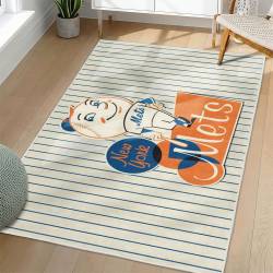 MLB New York Mets Area Rug Non-Slip Baseball Carpet Home Decor Gift Idea For Fans NYM145