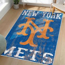 MLB New York Mets Area Rug Non-Slip Baseball Carpet Home Decor Gift Idea For Fans NYM147