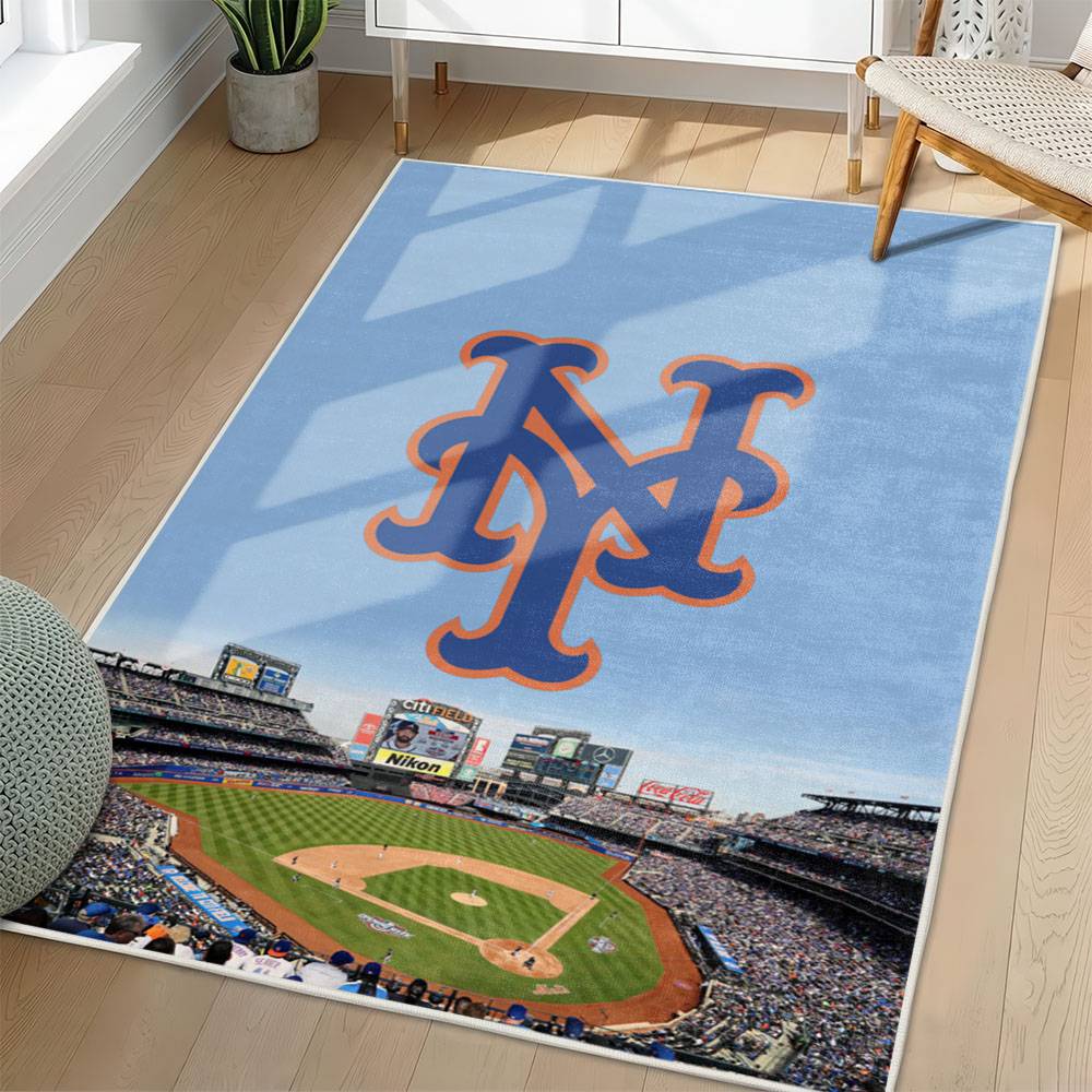 MLB New York Mets Area Rug Non-Slip Baseball Carpet Home Decor Gift Idea For Fans NYM151