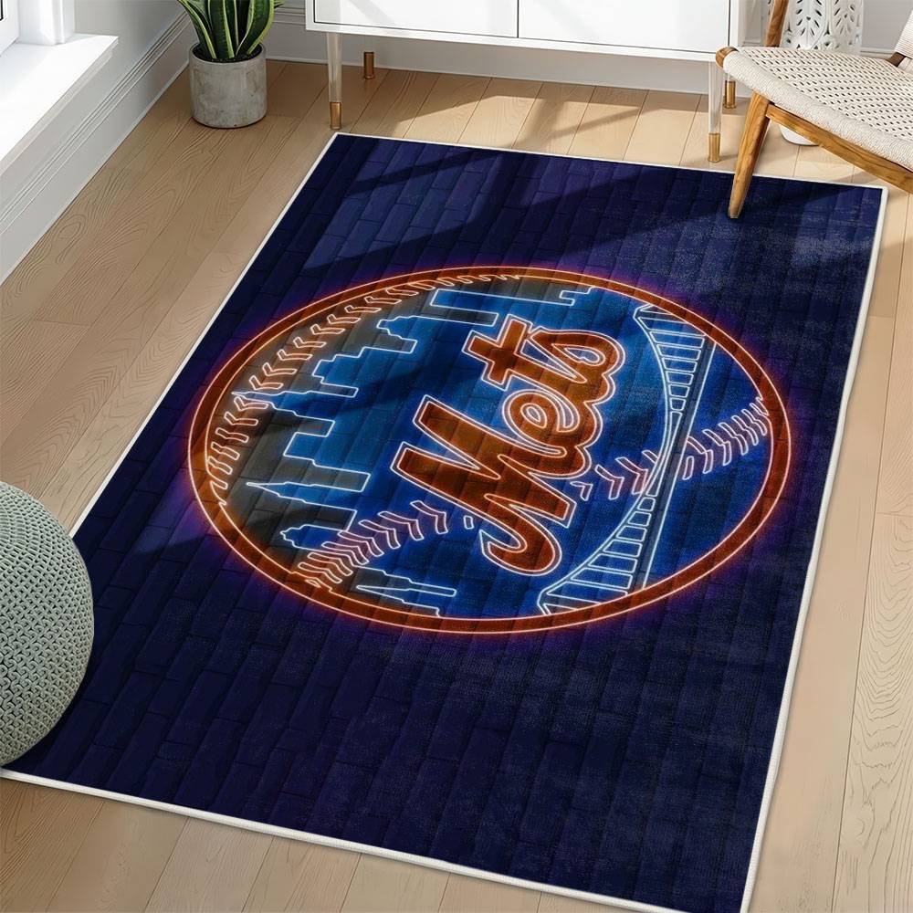 MLB New York Mets Area Rug Non-Slip Baseball Carpet Home Decor Gift Idea For Fans NYM155