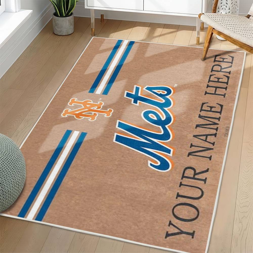 MLB New York Mets Area Rug Non-Slip Baseball Carpet Home Decor Gift Idea For Fans NYM156