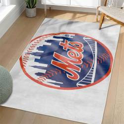 MLB New York Mets Area Rug Non-Slip Baseball Carpet Home Decor Gift Idea For Fans NYM16