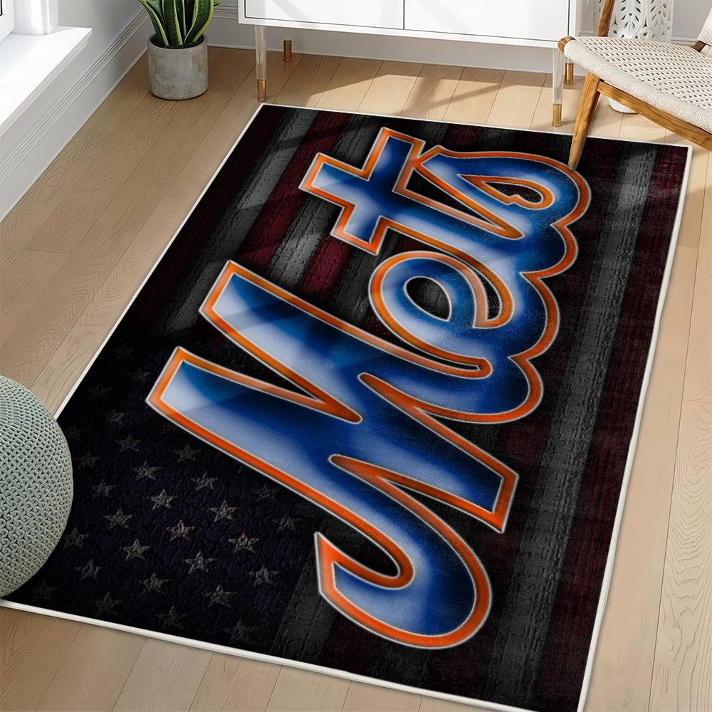 MLB New York Mets Area Rug Non-Slip Baseball Carpet Home Decor Gift Idea For Fans NYM160